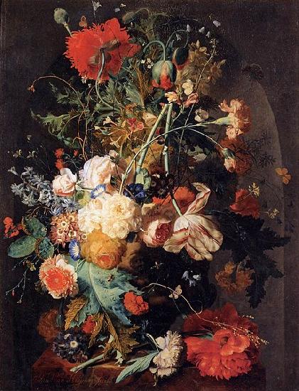 Jan van Huijsum Vase of Flowers in a Niche Sweden oil painting art